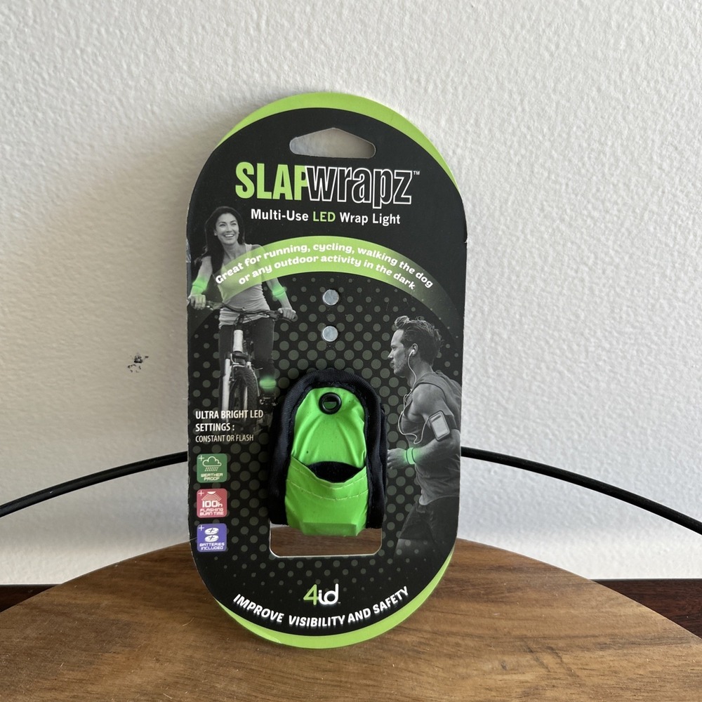 4id Slapwrapz Multi-Use Green LED  Bracelet Wrap Safety Light 14"l x 1.6"w